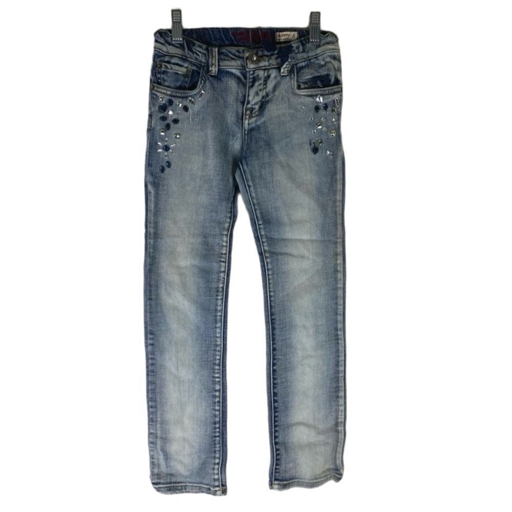 5/$15 Childrens Place Jeans Girls Skinny Embellished Adjustable Waist 5 Pockets